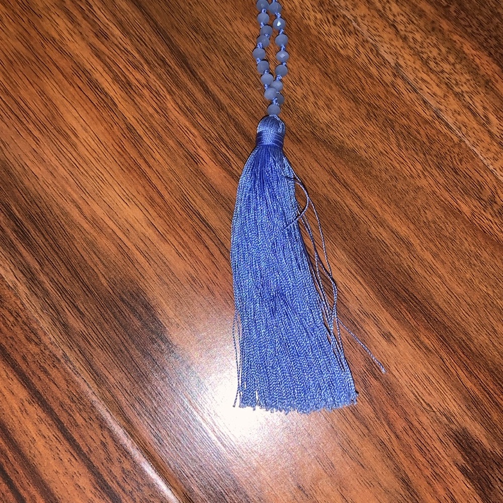 Tassel light periwinkle necklace